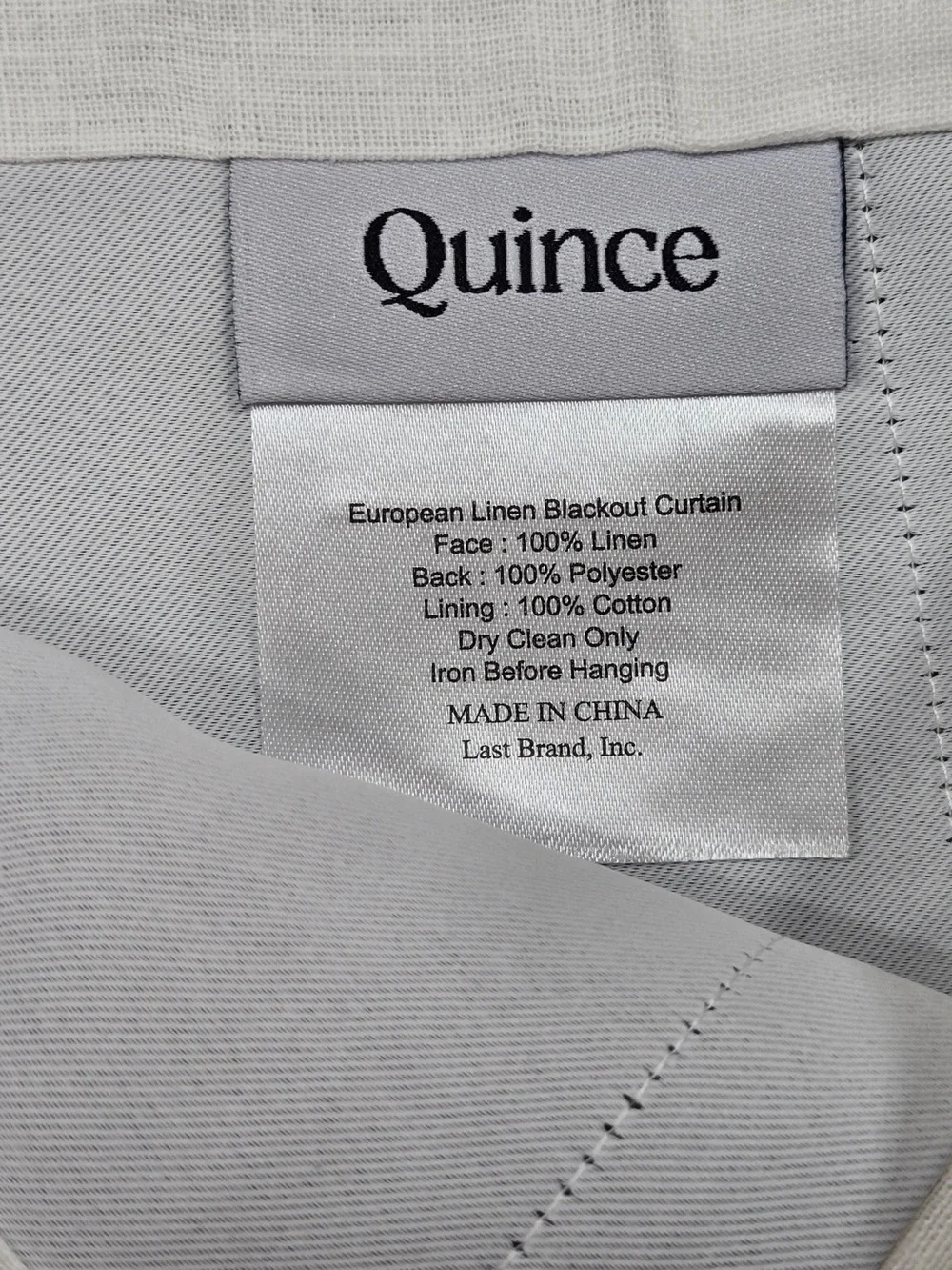 NWT QUINCE Set Of 2 48x96 European Linen True Blackout Curtains White 9177